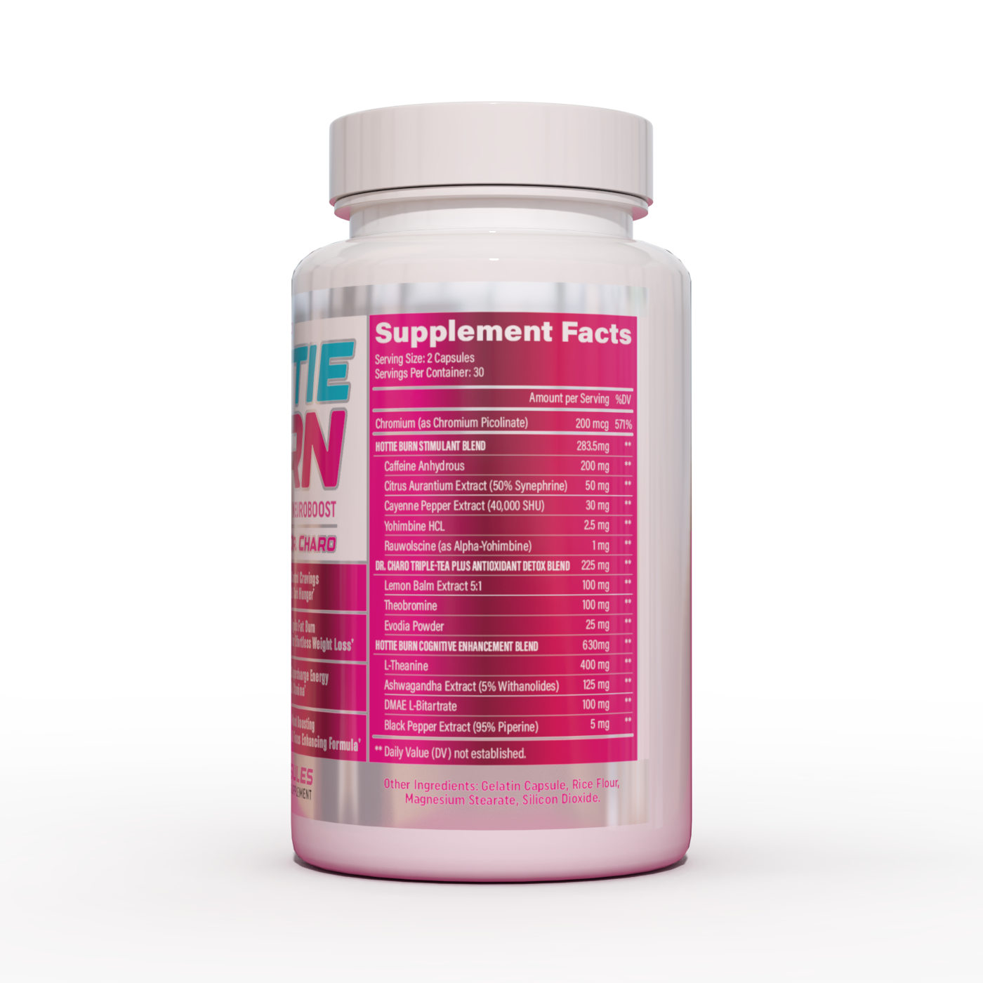 Hottie Burn natural glp-1 inspired thermogenesis, food noise control and neuroboost fat burner